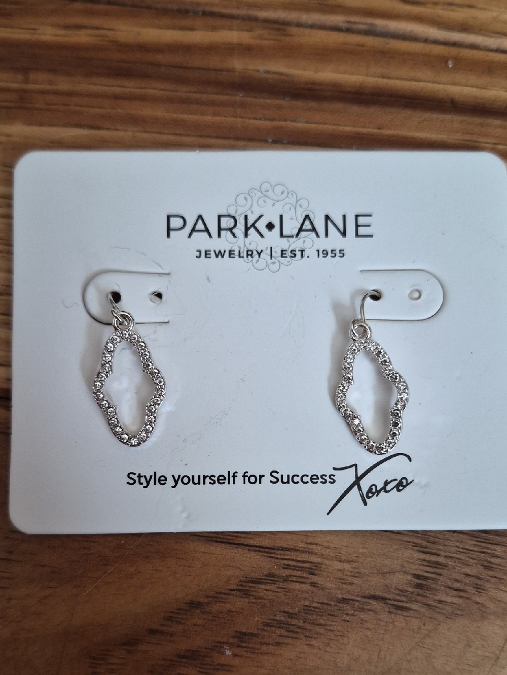 Park Lane Silver Sparkling Open Quatrefoil Drop Earrings